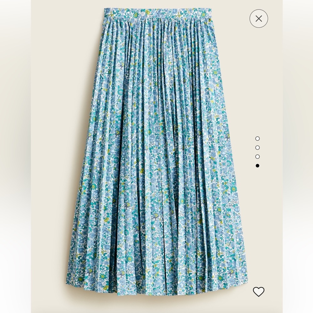 J crew Pleated A-line Skirt in blooming floral